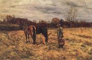 John W.Beatty Harvest Sence Germany oil painting artist